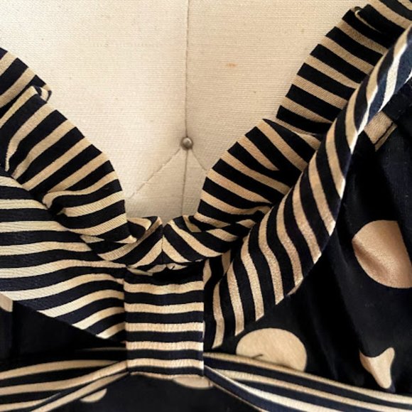 BCBGMaxazria Polka Dot Halter, XS black and cream - Picture 6 of 10